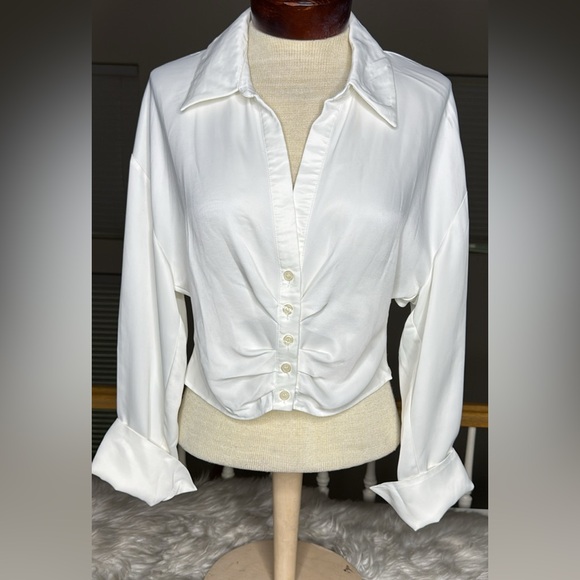 Zara Tops - Zara Classic White Button-Down Shirt Size Medium